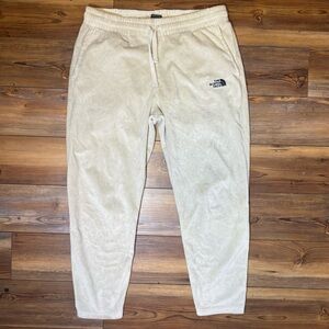 The North Face Sweatpants Womens Large Cream Fleece Joggers Cozy Lounge Pants